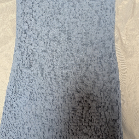 Baltic Born  Alana Smocked Midi Dress With Puff Sleeves Blue Bump Friendly - Picture 3 of 7